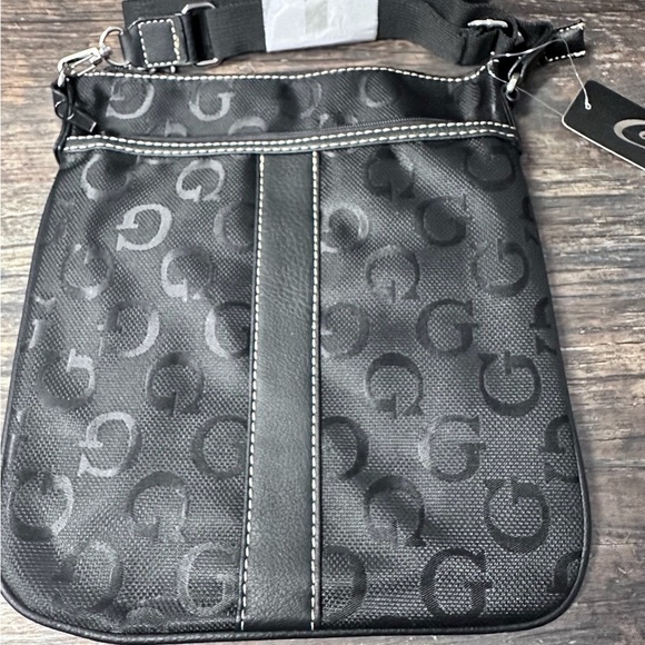 Guess Black Crossbody Bag Purse with Monogram Pattern - Picture 1 of 5